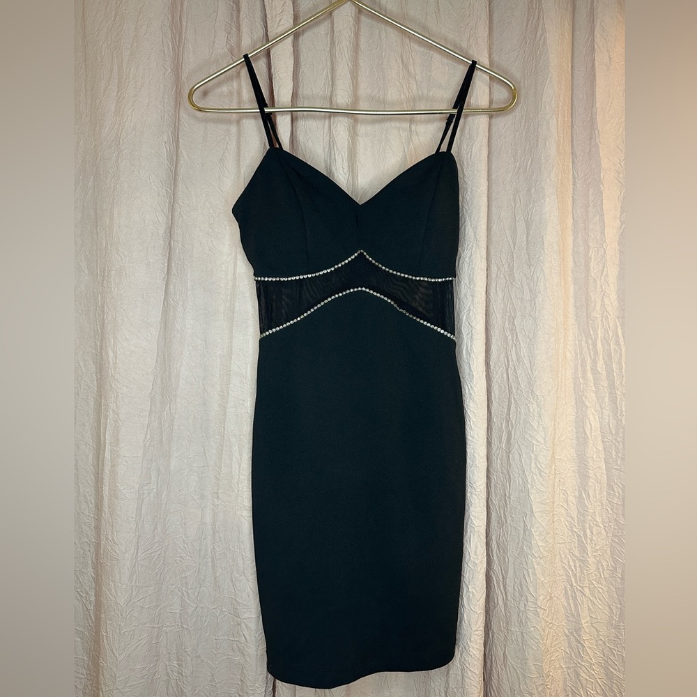 Black Rhinestone Cocktail Dress